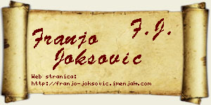 Franjo Joksović vizit kartica